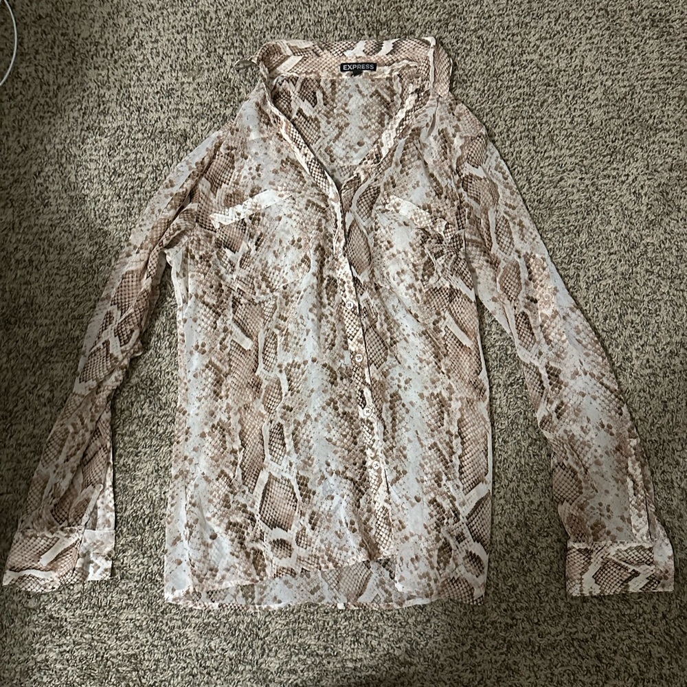 Snakeskin Button down shirt. Size M. Express.